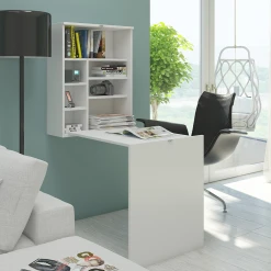 Selsey Bureau Escamotable / Bureau Rabattable - FUNCTION - 60 Cm - Blanc Mat ...