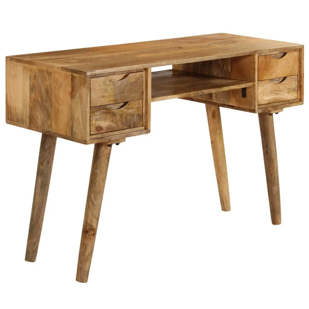 VidaXL Bureau Bois De Manguier Massif 115 X 47 X 76 Cm – Image 4