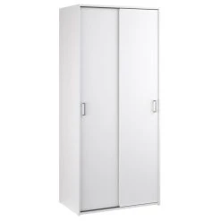 BUT Armoire 2 Portes Coulissantes L. 78 Cm SPACE Blanc