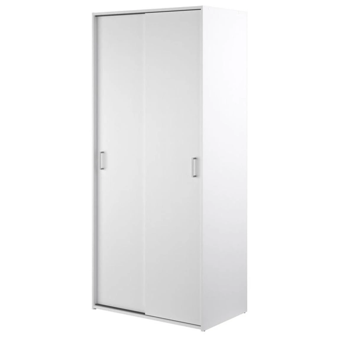 BUT Armoire 2 Portes Coulissantes L. 78 Cm SPACE Blanc – Image 3