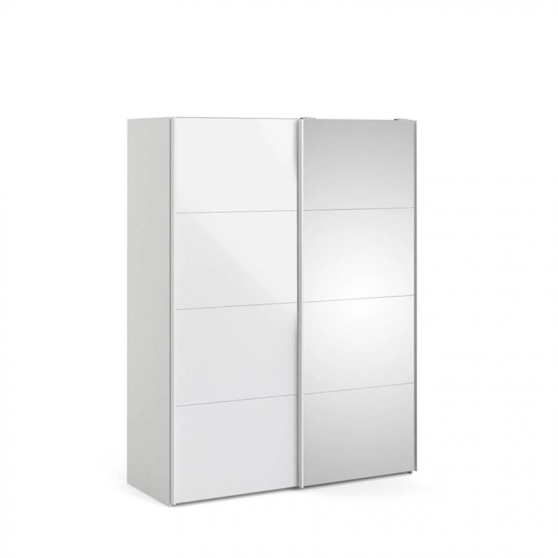 BUT Armoire 2 Portes Coulissantes L.150 Cm ELEGANCE MINI Blanc Et Blanc La...
