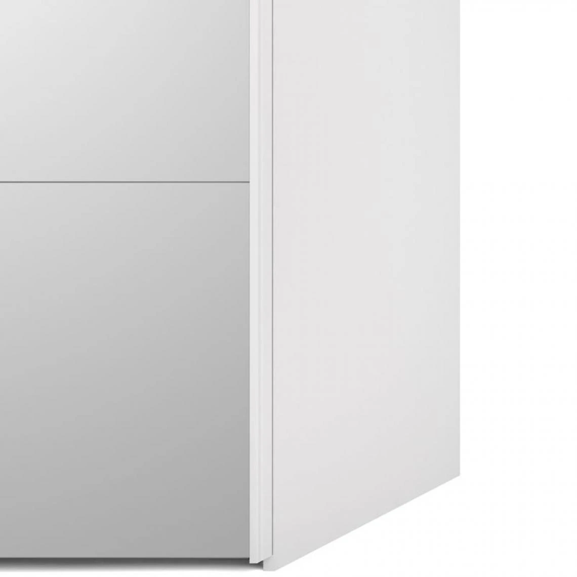 BUT Armoire 2 Portes Coulissantes L.150 Cm ELEGANCE MINI Blanc Et Blanc La... – Image 4