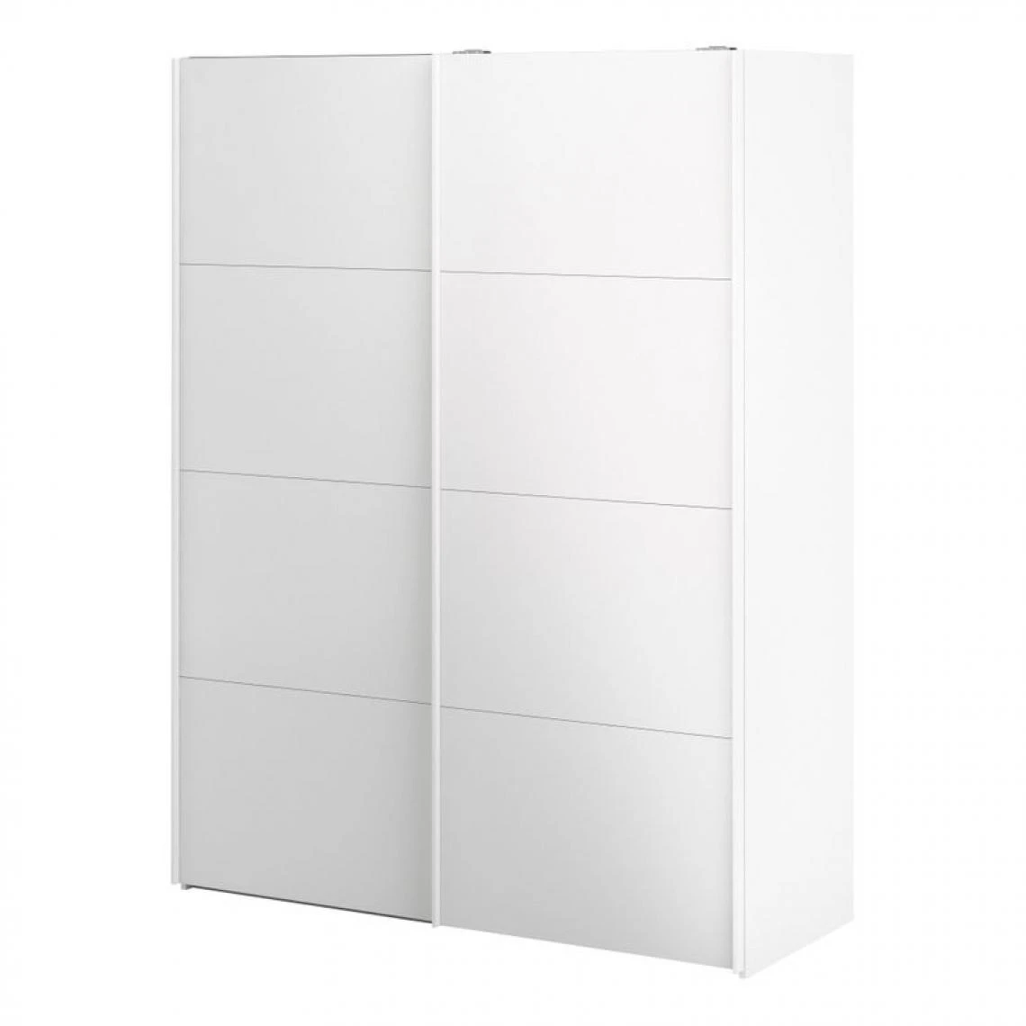 BUT Armoire 2 Portes Coulissantes L.150 Cm ELEGANCE MINI Blanc Laqué – Image 3