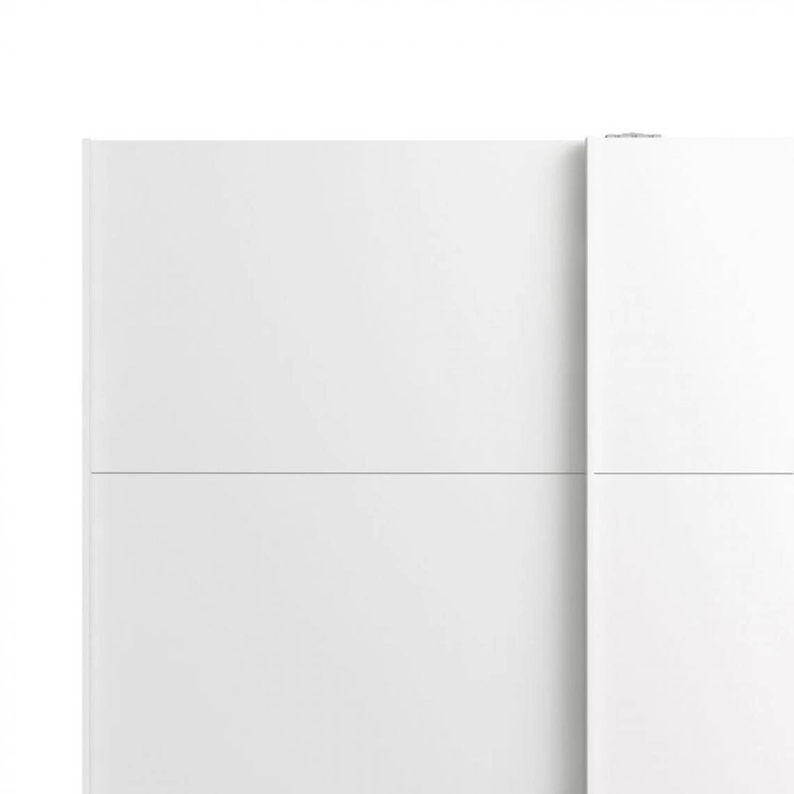 BUT Armoire 2 Portes Coulissantes L.150 Cm ELEGANCE MINI Blanc Laqué – Image 5