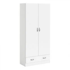 BUT Armoire 2 Portes L.80 Cm SPACE Blanc