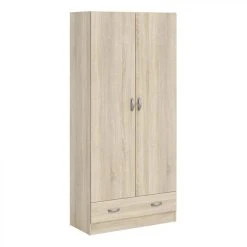 BUT Armoire 2 Portes L.80 Cm SPACE Imitation Chêne