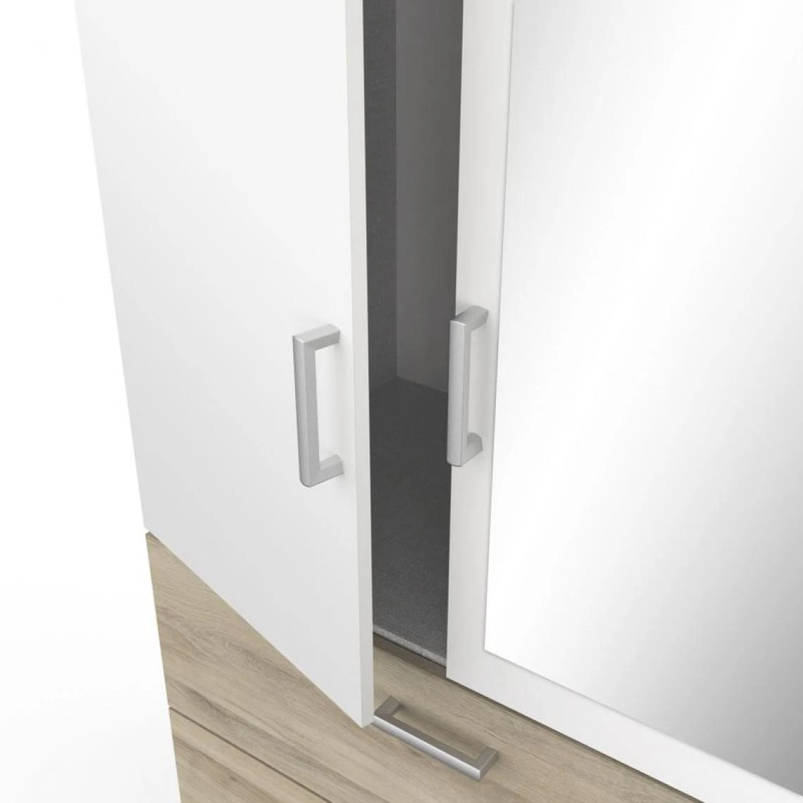 BUT Armoire 3 Portes 2 Tiroirs L.134 Cm READY Imitation ChĂȘne Kronberg Et... â Image 3