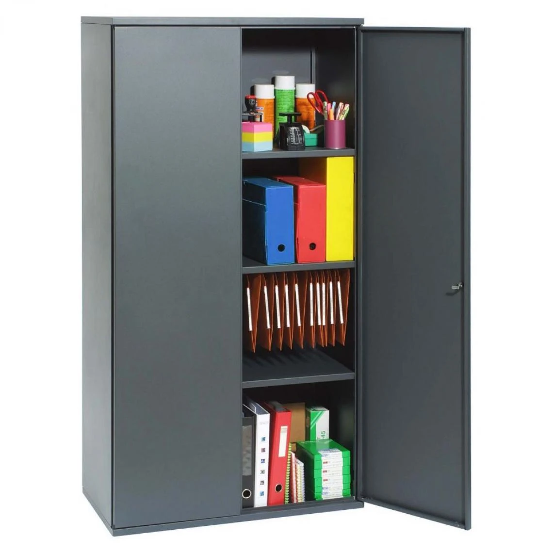 PIERRE HENRY Armoire Métallique Anthracite Brico Hauteur 160 Cm. – Image 2