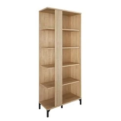 BUT Biibliothèque FARO Imitation Chêne Blond Et Noir
