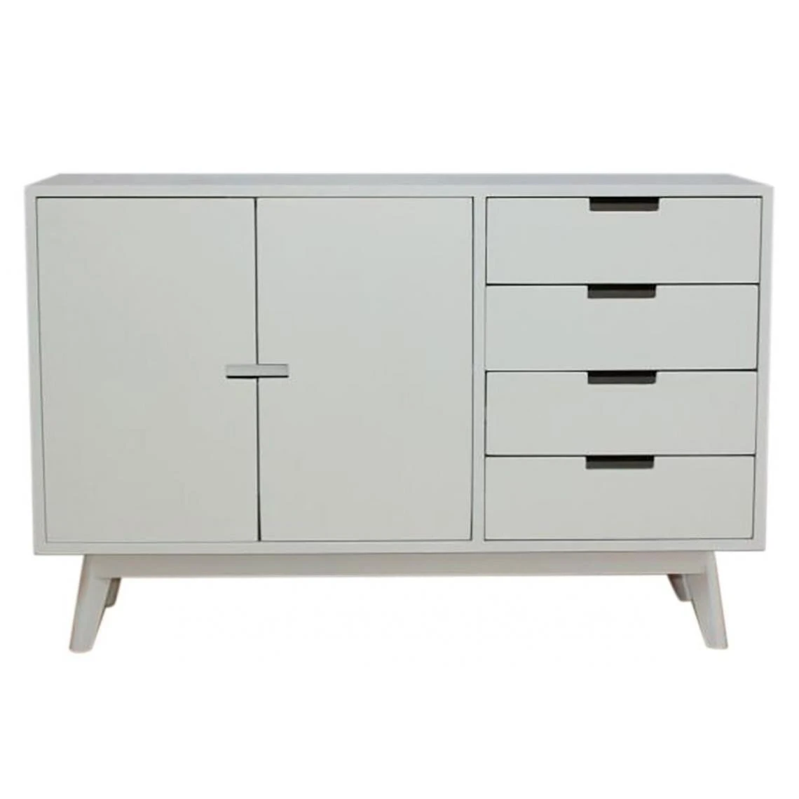 Pegane Buffet Meuble De Rangement En Bois De Paulownia Et MDF Coloris Blanc -... – Image 3