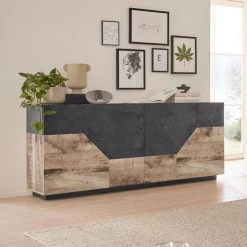 Ahd Amazing Home Design Buffet Moderne 200x43cm Meuble De Salon 4 Pièces De Cuisine Hariett R...