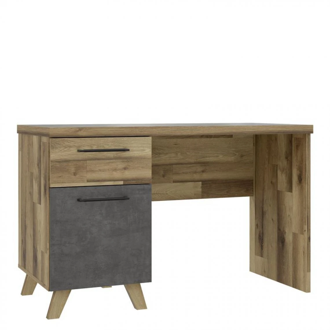 BUT Bureau 1 Porte Et 1 Tiroir RICCIANO Imitation Chêne Et Béton