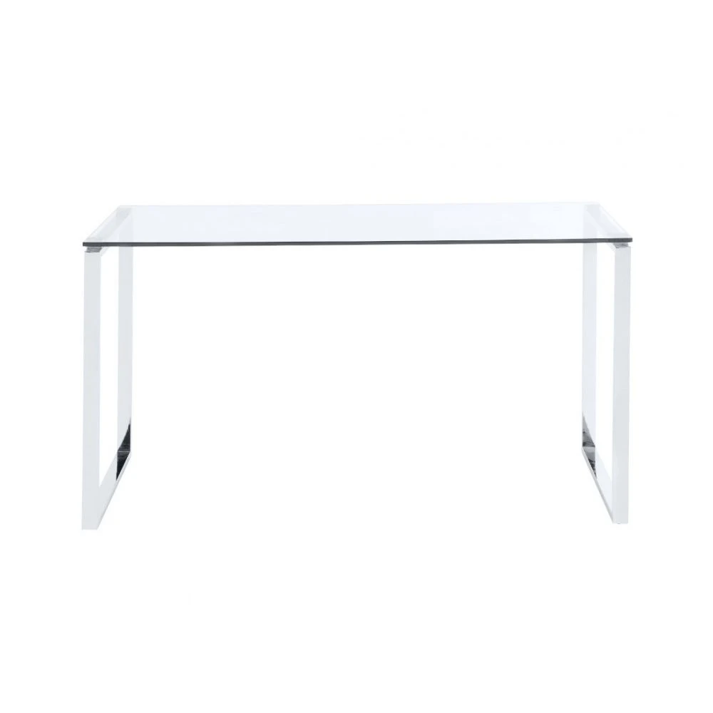 Vente-unique Bureau FREYA - Verre Trempé & Métal Chromé – Image 5