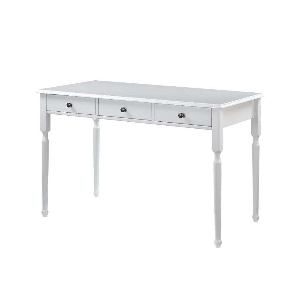 Vente-unique Bureau BABORD - 3 Tiroirs - Pin - Blanc – Image 4