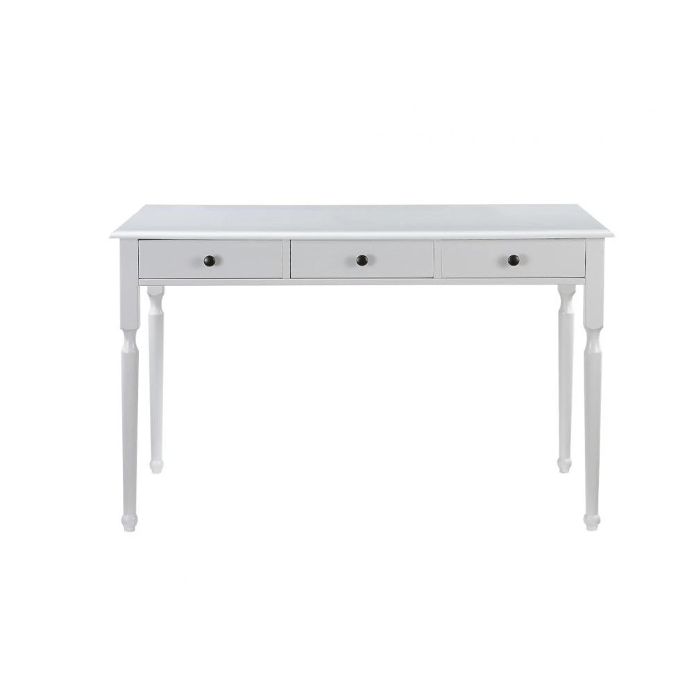 Vente-unique Bureau BABORD - 3 Tiroirs - Pin - Blanc – Image 3