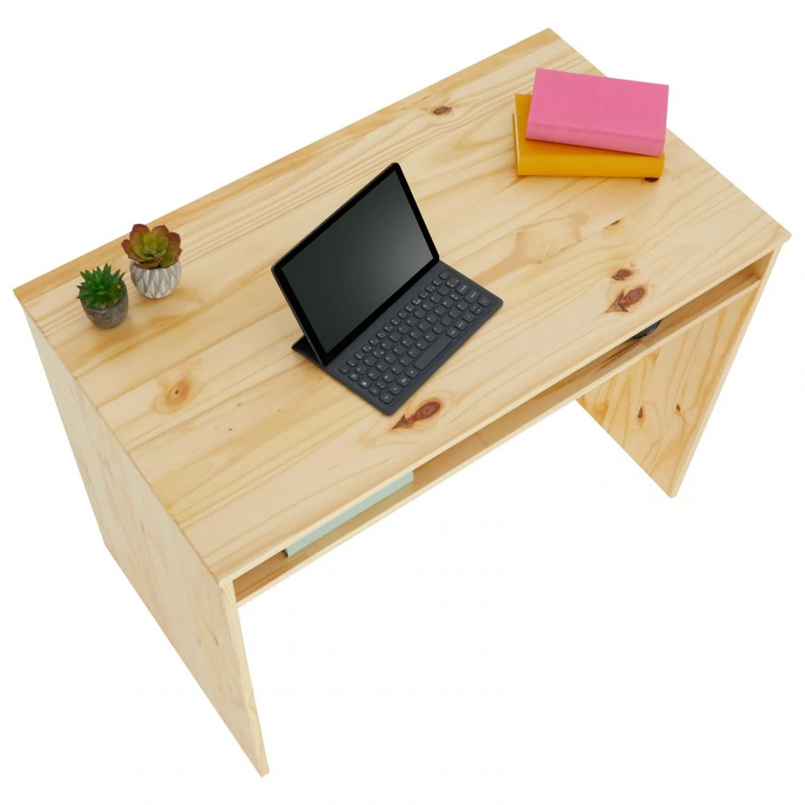 IDIMEX Bureau ALICE Avec 1 Niche, En Pin Massif Vernis Naturel – Image 3