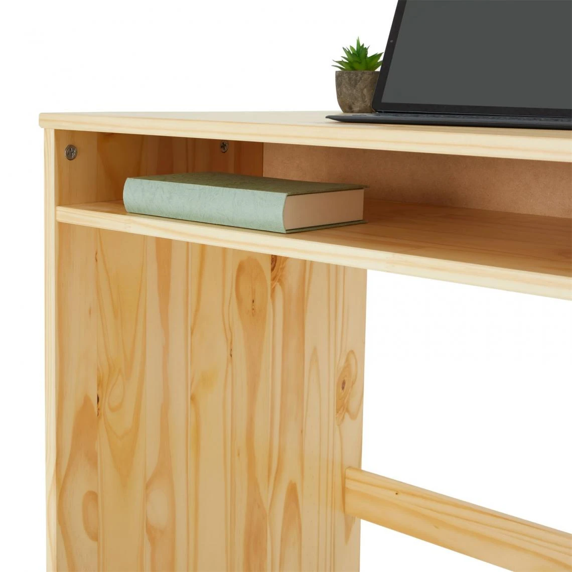 IDIMEX Bureau ALICE Avec 1 Niche, En Pin Massif Vernis Naturel – Image 4