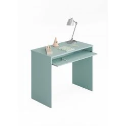 ALTER Bureau Avec Tablette Coulissante, Coloris Vert D'eau, 90 X 79 X 54 Cm.