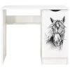 Leomark Bureau Blanc Avec étagère ROMA - Cheval