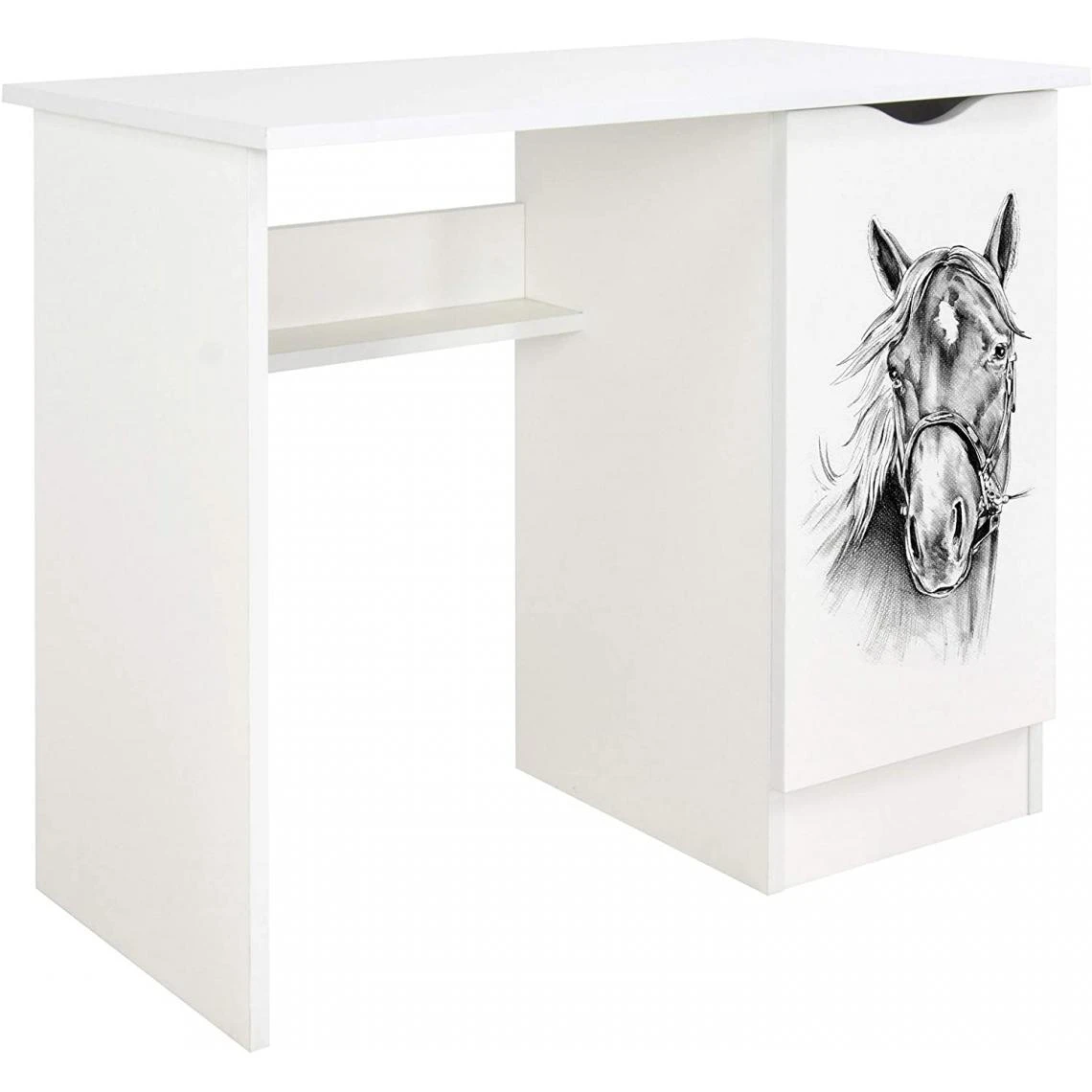 Leomark Bureau Blanc Avec étagère ROMA - Cheval – Image 2