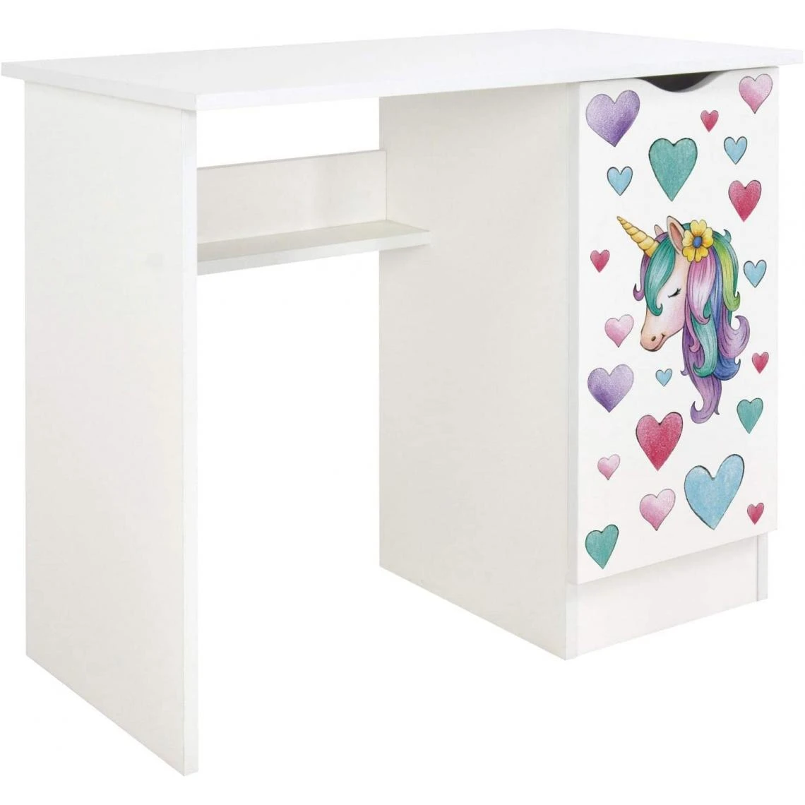 Leomark Bureau Blanc Avec étagère ROMA - La Licorne