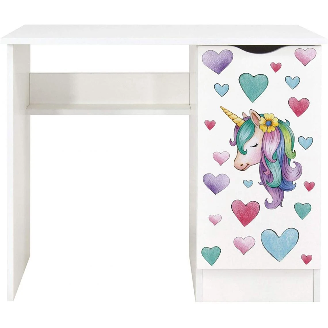 Leomark Bureau Blanc Avec étagère ROMA - La Licorne – Image 2