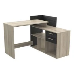 BUT Bureau D'angle OPTIMA 2 Imitation Chêne Et Noir