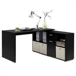 Paris Prix Bureau D'Angle Réversible Oxela 135cm Noir