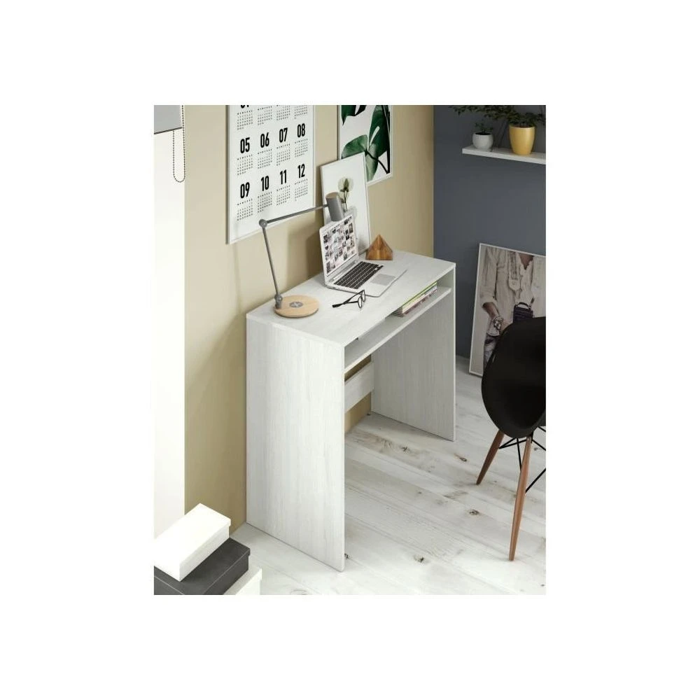 Marque Generique Bureau Finition Blanc Artik, étagere/niche Fiche Sous Plateau Dimensi... – Image 3