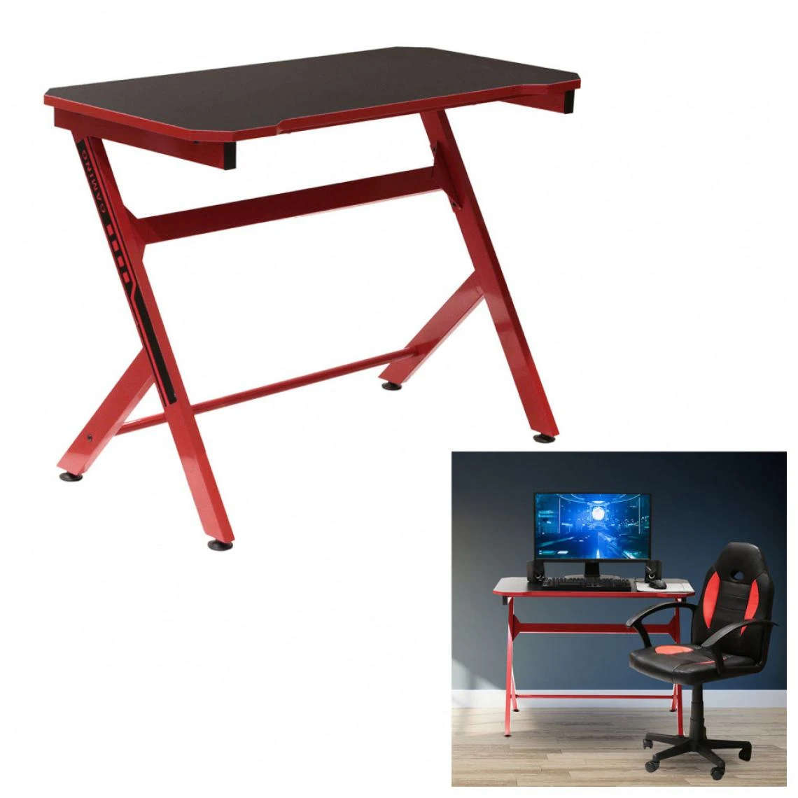 Ac-Deco Bureau En Métal Et Bois Gamer Unit. – Image 3