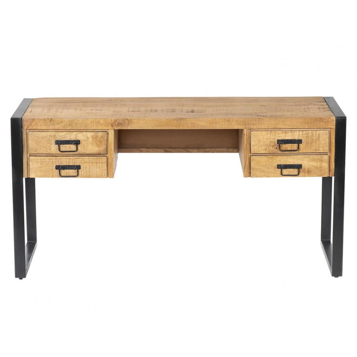 Vente-unique Bureau HARLEM - 4 Tiroirs - Bois De Manguier & Métal – Image 3