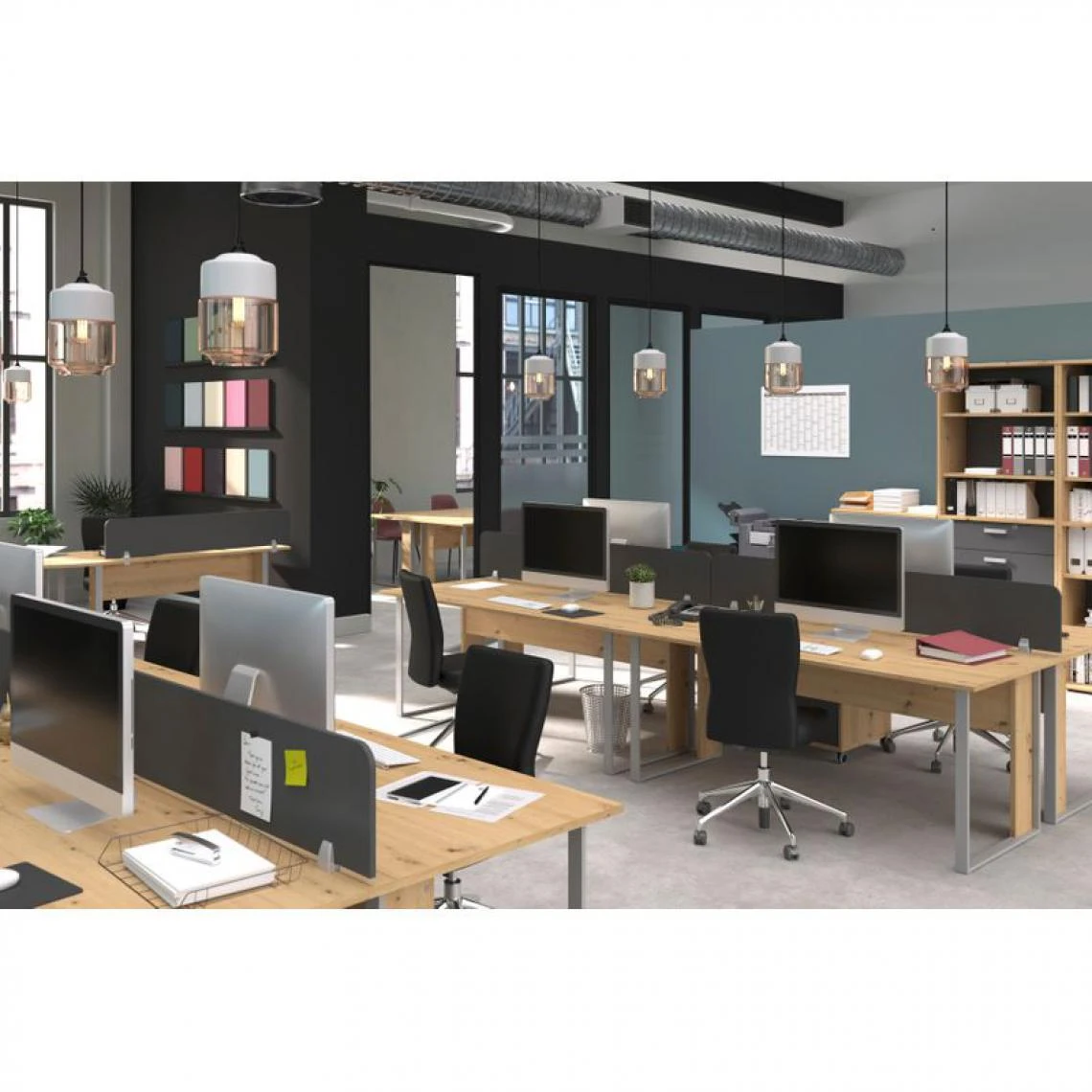 BUT Bureau L. 150 Cm START UP Imitation Chêne – Image 2