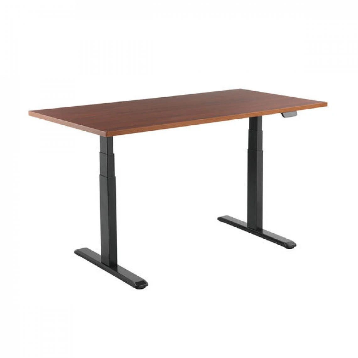Kimex Bureau Motorisé Assis-debout 180x75cm Plateau Noyer/Pied Noir