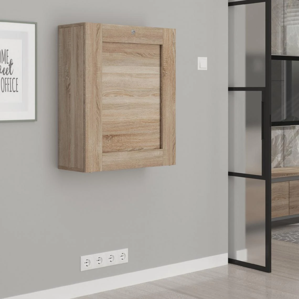 Bim Furniture Bureau Pliable TILT Table Murale Pour Ordinateur Sonoma Chêne – Image 3