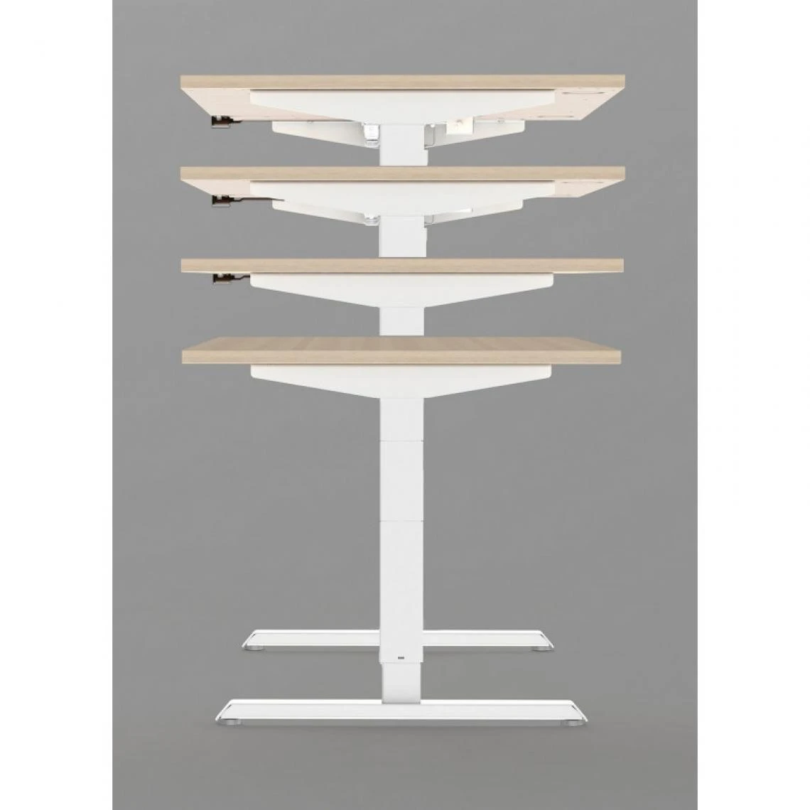 Simmob Bureau Réglable Electriquement En Hauteur 140 Cm - Coloris: Chêne Gr...