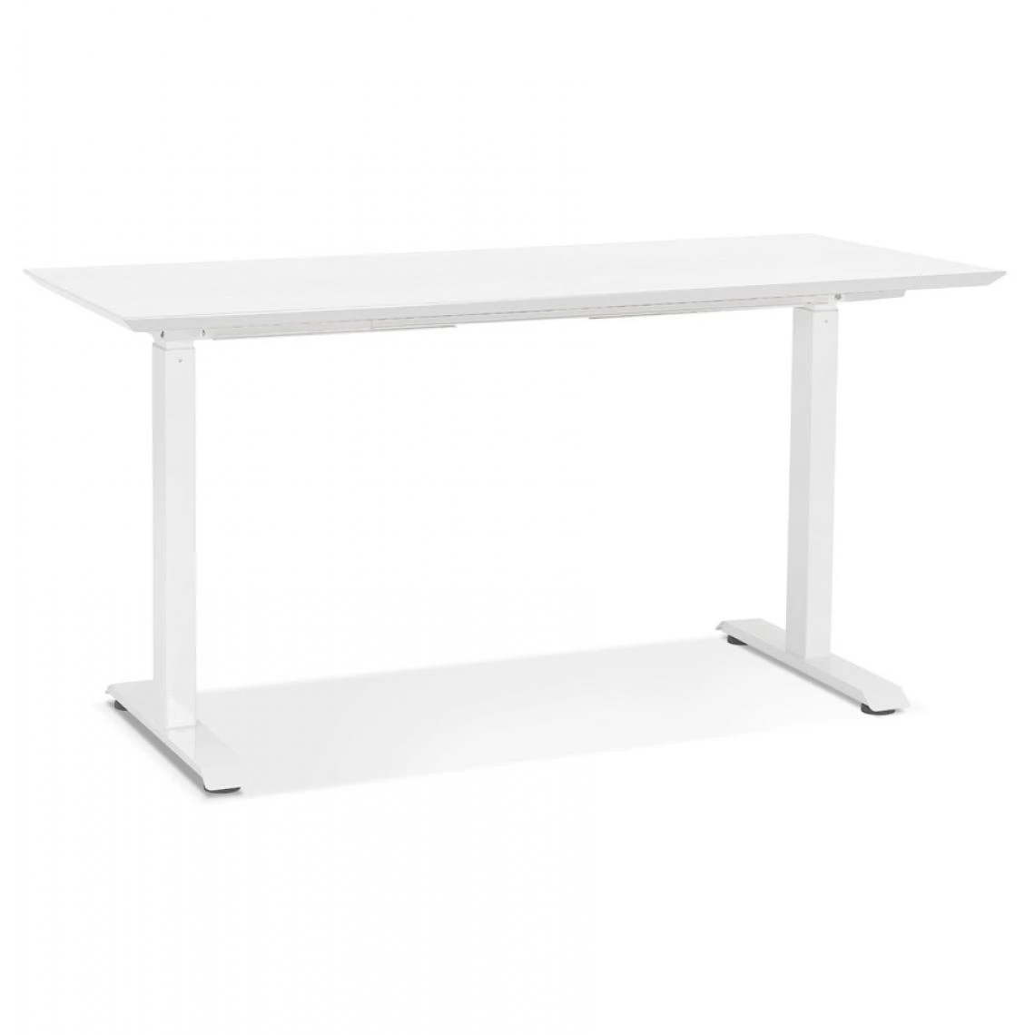 Alterego Bureau Réglable En Hauteur 'NOVELLA' En Bois Et Métal Blanc - 150x70... – Image 2