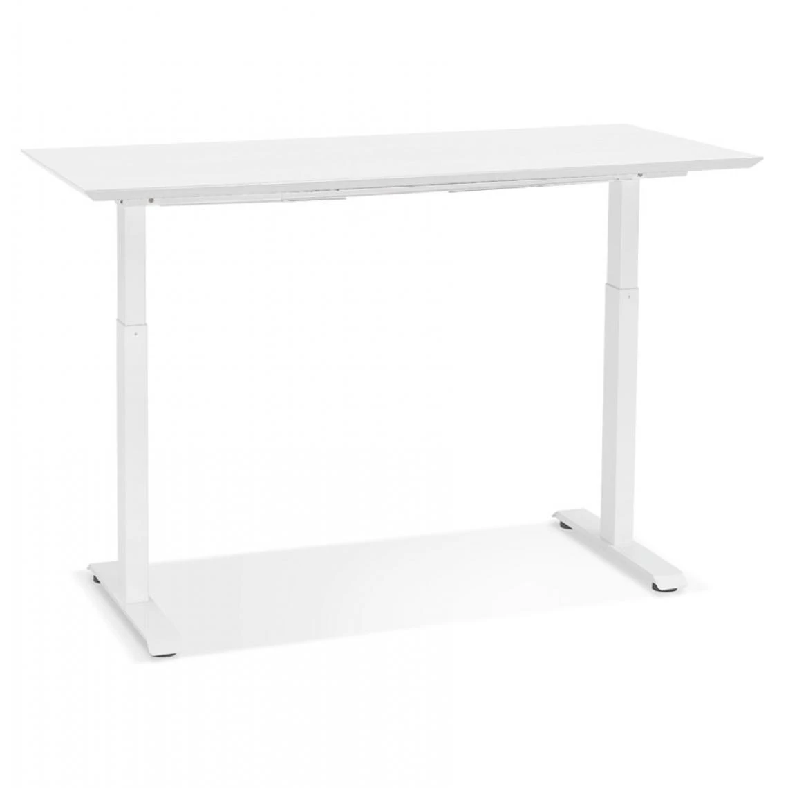 Alterego Bureau Réglable En Hauteur 'NOVELLA' En Bois Et Métal Blanc - 150x70... – Image 3