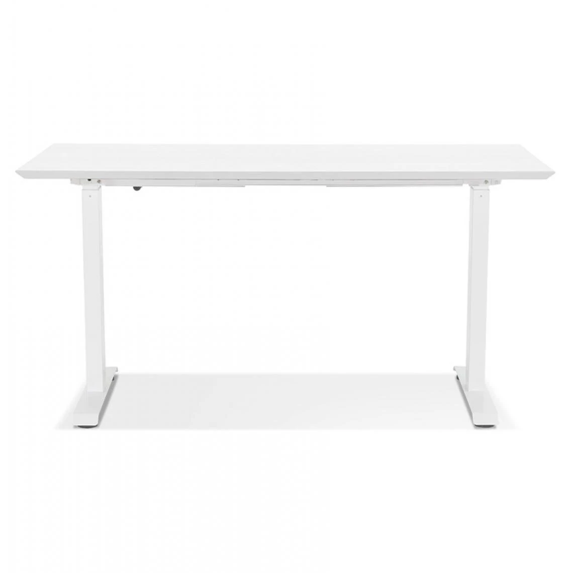 Alterego Bureau Réglable En Hauteur 'NOVELLA' En Bois Et Métal Blanc - 150x70... – Image 4