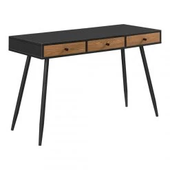 En.casa Bureau Tumba à 3 Tiroirs 75 X 115 X 48 Cm Effet Bois Foncé Noir [en....