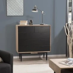 MACABANE Commode 5 Tiroirs Esprit Atelier