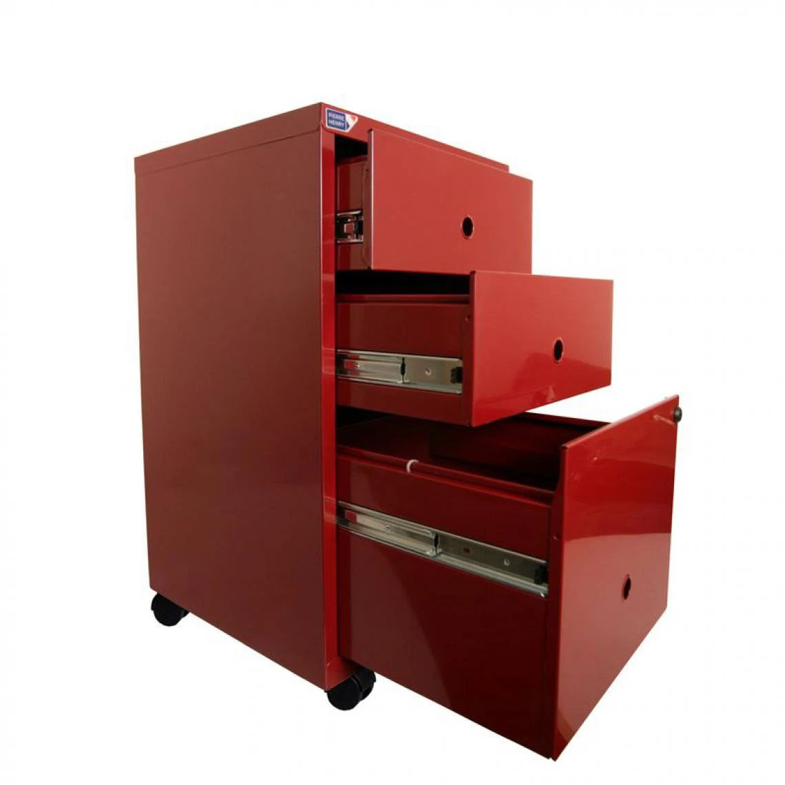 BUT Caisson 3 Tiroirs RETRO 4 Rouge – Image 3