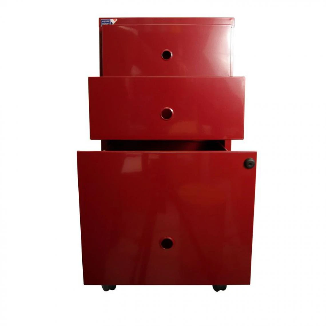 BUT Caisson 3 Tiroirs RETRO 4 Rouge – Image 4