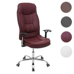 Mendler Chaise De Bureau HWC-F14, Chaise De Bureau Fauteuil Pivotant, Similicu...