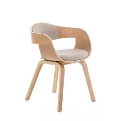 Decoshop26 Chaise De Bureau Sans Roulettes Visiteur En Tissu Et Bois Design Retro...