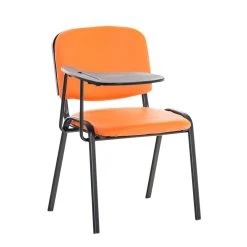 Decoshop26 Chaise Visiteur Avec Petite Table Rabattable Pupitre En Similicuir Ora...