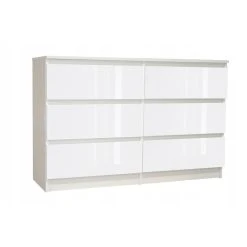 Hucoco CLEO - Commode De Chambre 6 Tiroirs - Dimensions 120x35x77.5 Cm - Fini...