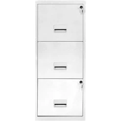 PIERRE HENRY Colonne De Rangement En Acier 3 Grands Tiroirs Blanc Mat.