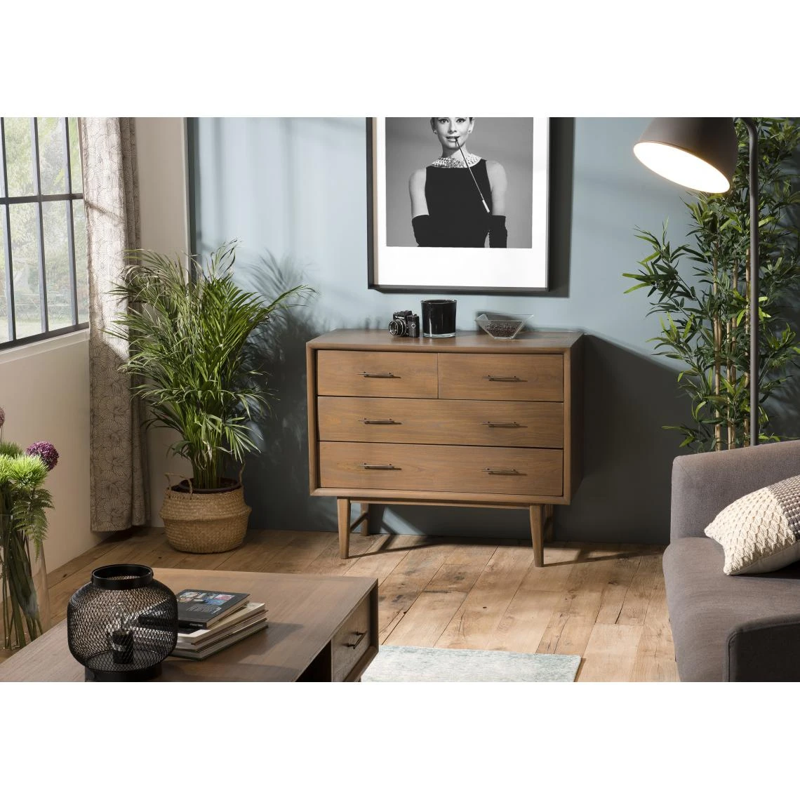 MACABANE Commode 4 Tiroirs Bois De Mindi - LAYANA – Image 4