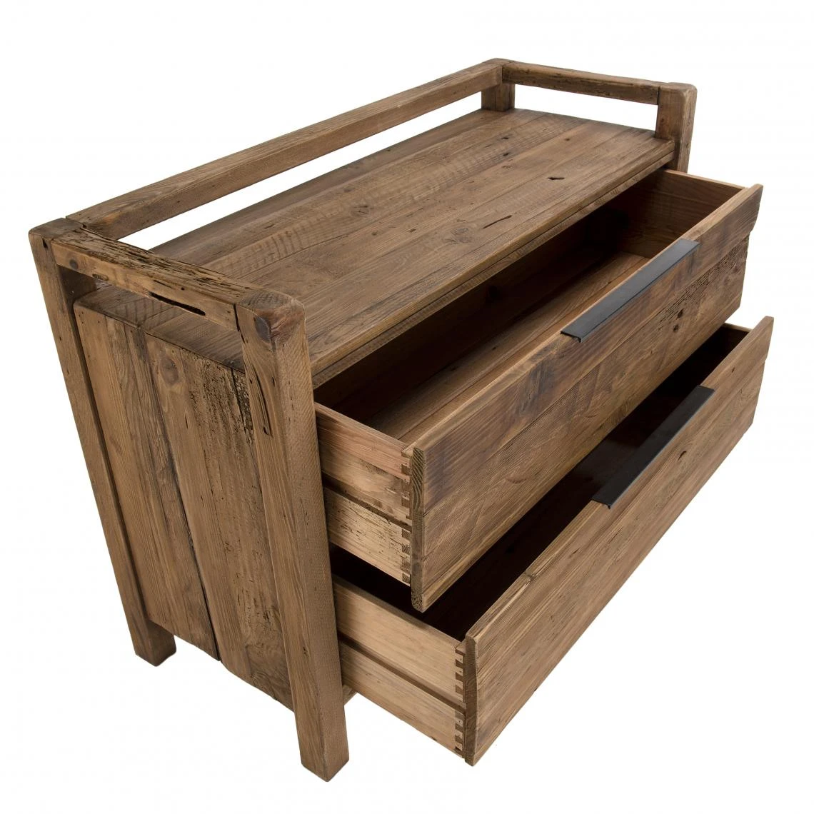 MACABANE Commode ANDRIAN 2 Tiroirs Bois Pin Recyclé – Image 5