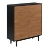 En.casa Commode Gnosjö à 4 Portes 93 X 80 X 30 Cm Noir Effet Bois Foncé [en...